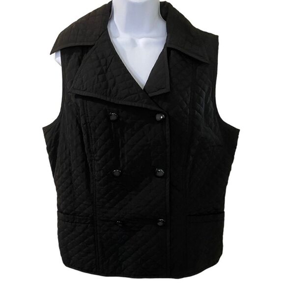 Talbots Black Quilted Vest, Size Large - Picture 1 of 5